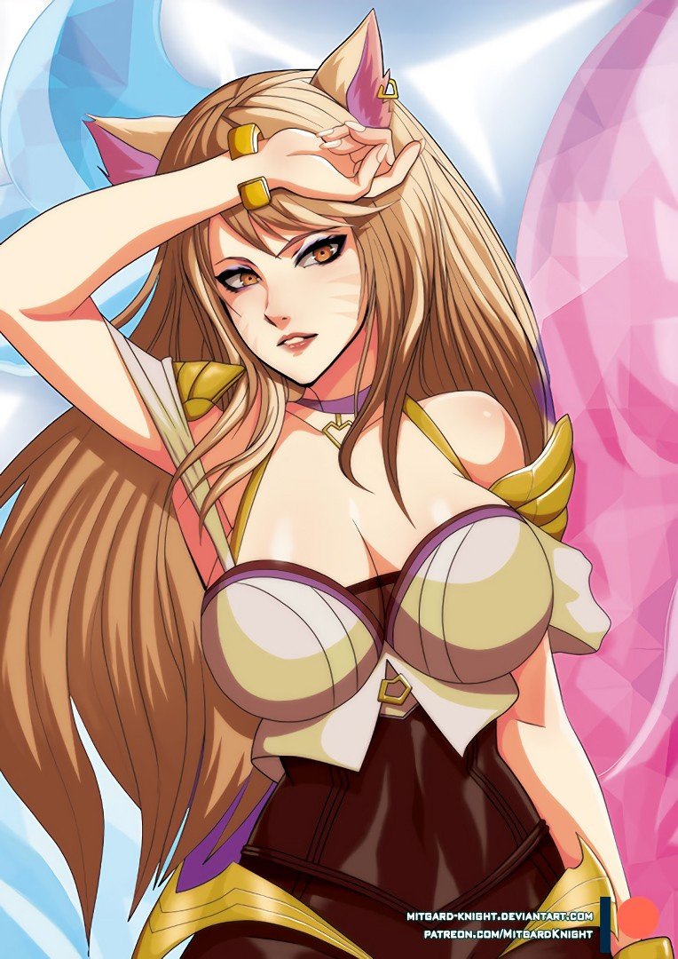 K/DA Ahri by mitgard-knight HD Wallpaper Background Fan Art Artwork League of Legends lol