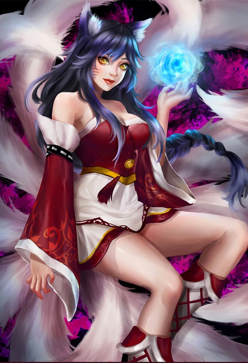 Ahri by MyzuCass HD Wallpaper Background Fan Art Artwork League of Legends lol