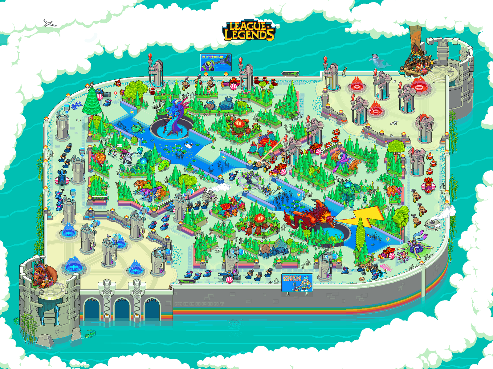 Pixel art Summoner’s Rift