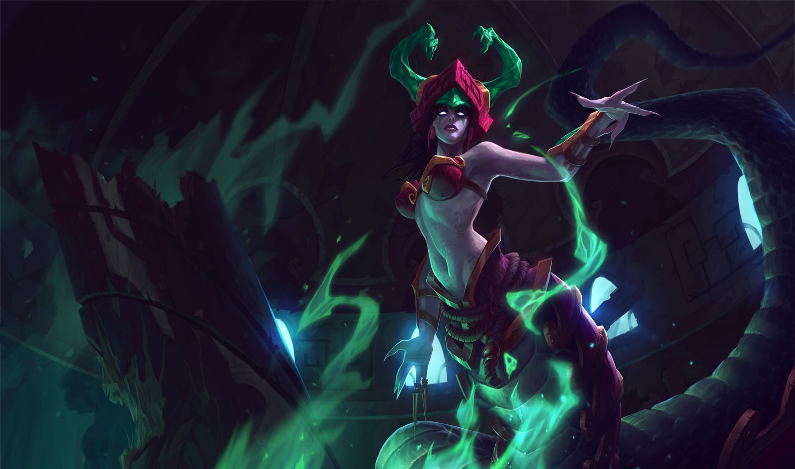 Jade Fang Cassiopeia Splash Art 4k HD Wallpaper Official Artwork League of Legends lol