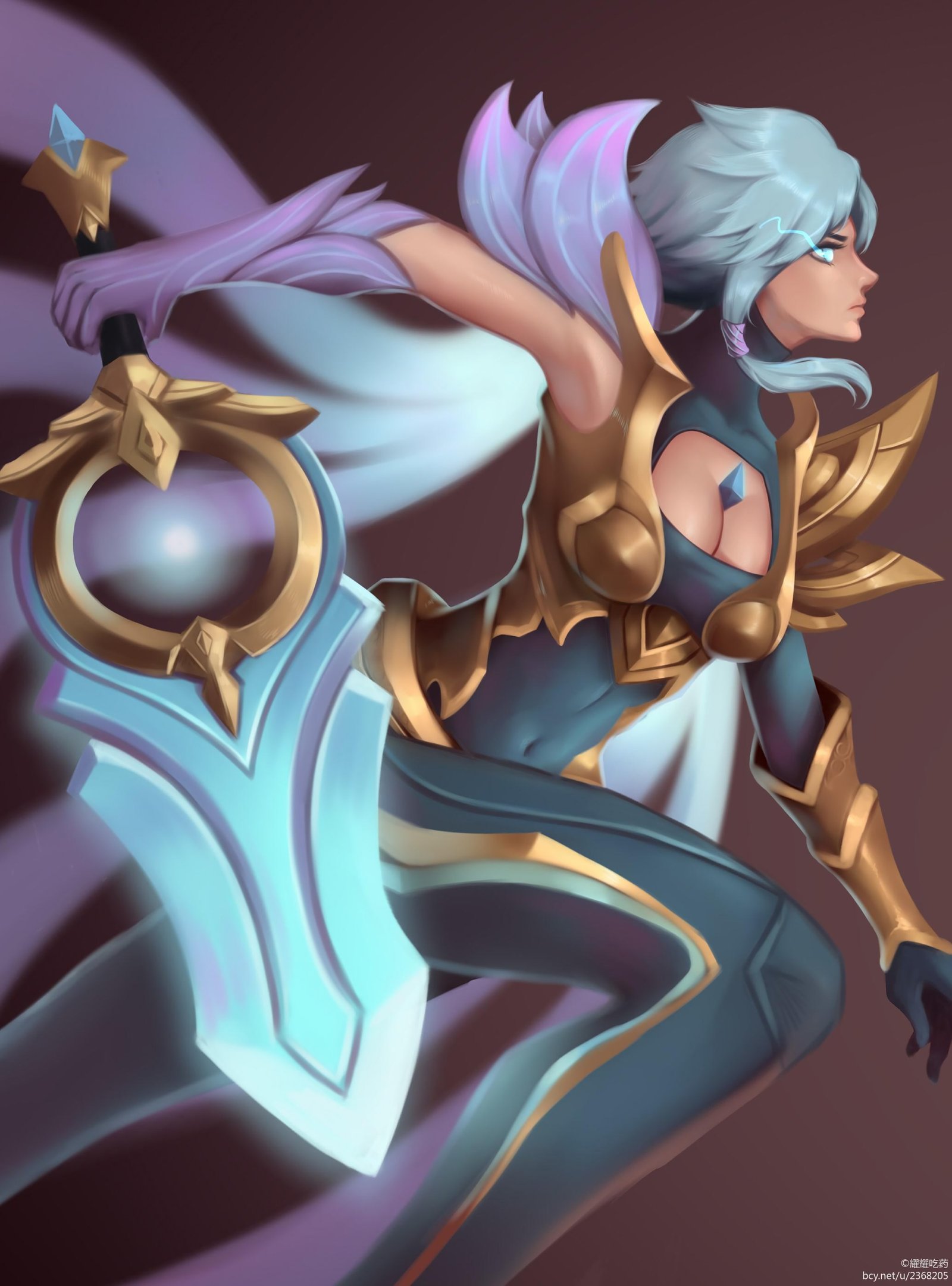 Dawnbringer Riven by 耀耀吃药 HD Wallpaper Background Fan Art Artwork League of Legends lol