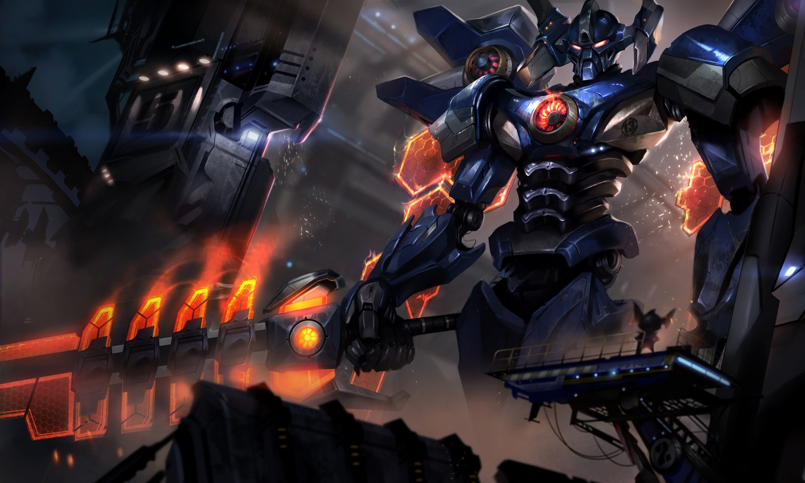 Mecha Aatrox Splash Art 4k HD Wallpaper Official Artwork League of Legends lol