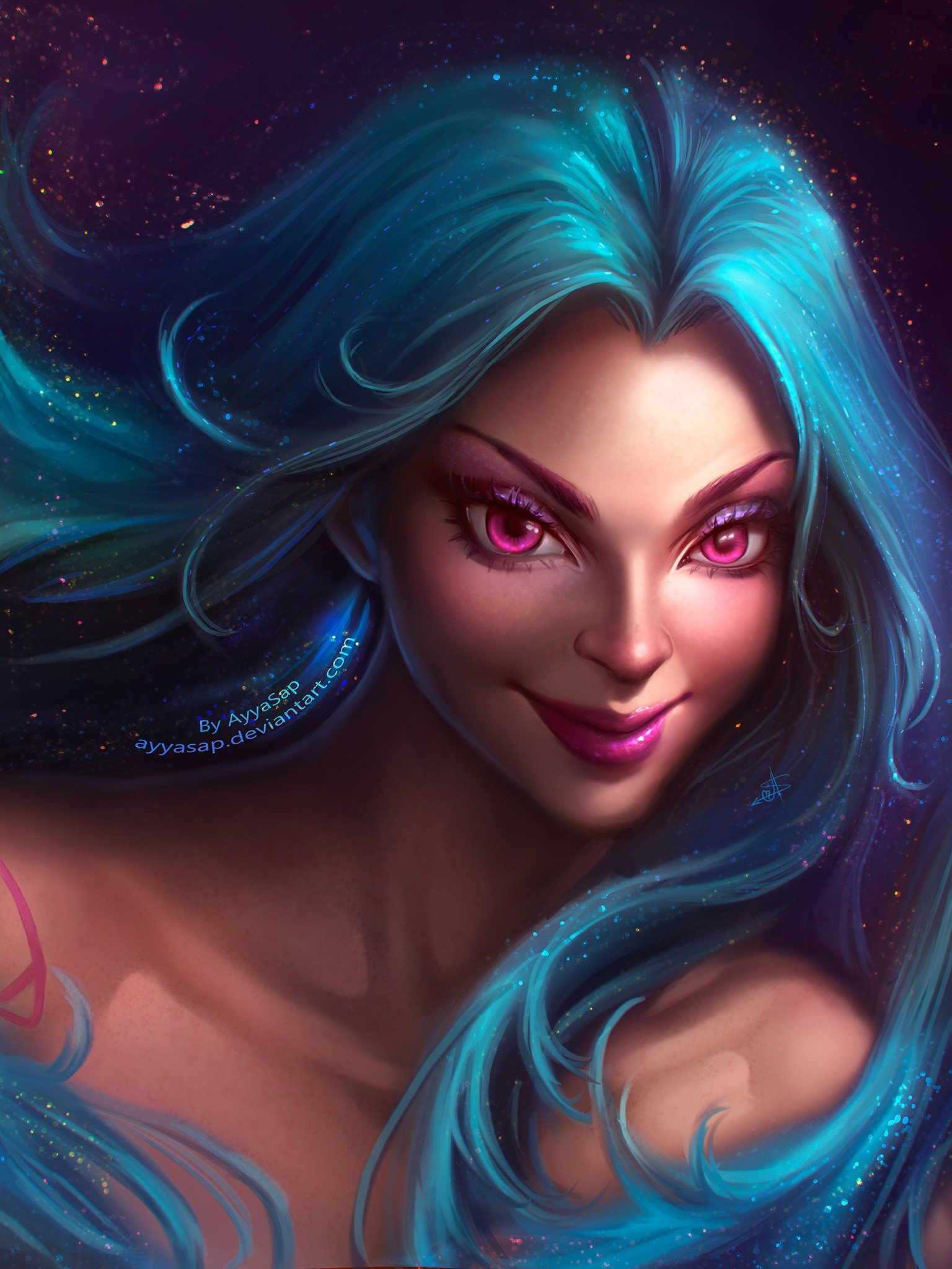 Jinx Portrait by AyyaSAP HD Wallpaper Fan Art Artwork League of Legends lol