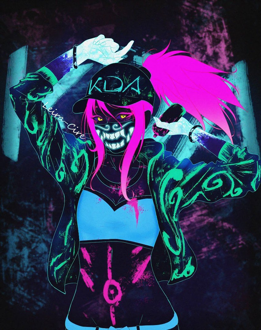 K/DA Akali by Leira-Cire HD Wallpaper Background Fan Art Artwork League of Legends lol