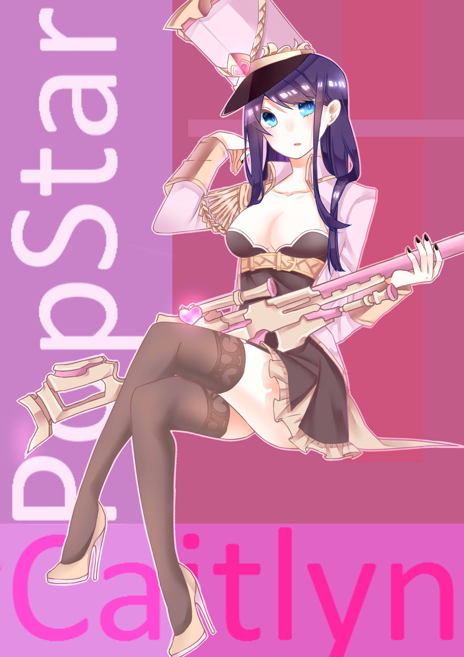 Popstar Caitlyn by 水野 HD Wallpaper Artwork Fan Art League of Legends lol