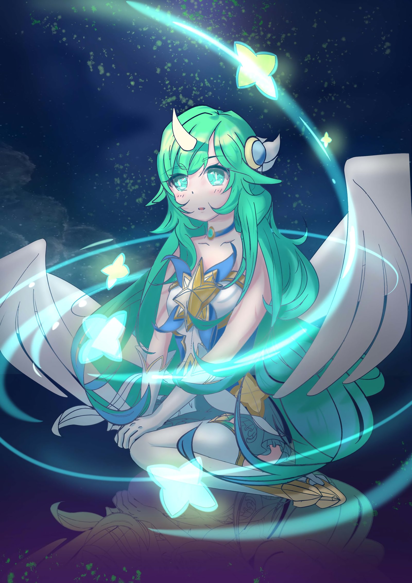 Star Guardian Soraka by 永远在吃土的画渣风影 HD Wallpaper Background Fan Art Artwork League of Legends lol