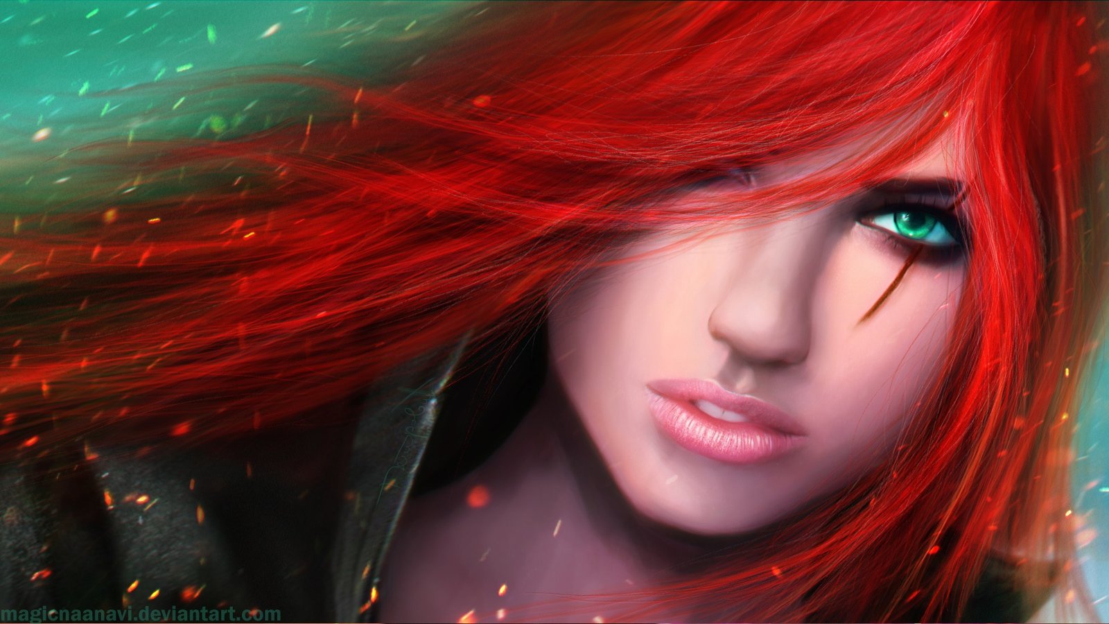 Katarina Portrait by MagicnaAnavi HD Wallpaper Fan Art Artwork League of Legends lol