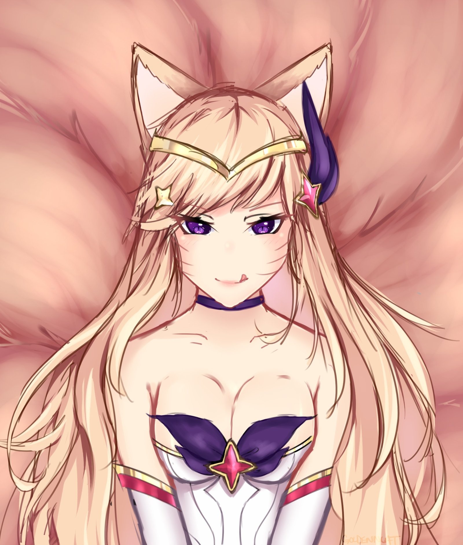 Star Guardian Ahri by goldenncat HD Wallpaper Background Fan Art Artwork League of Legends lol