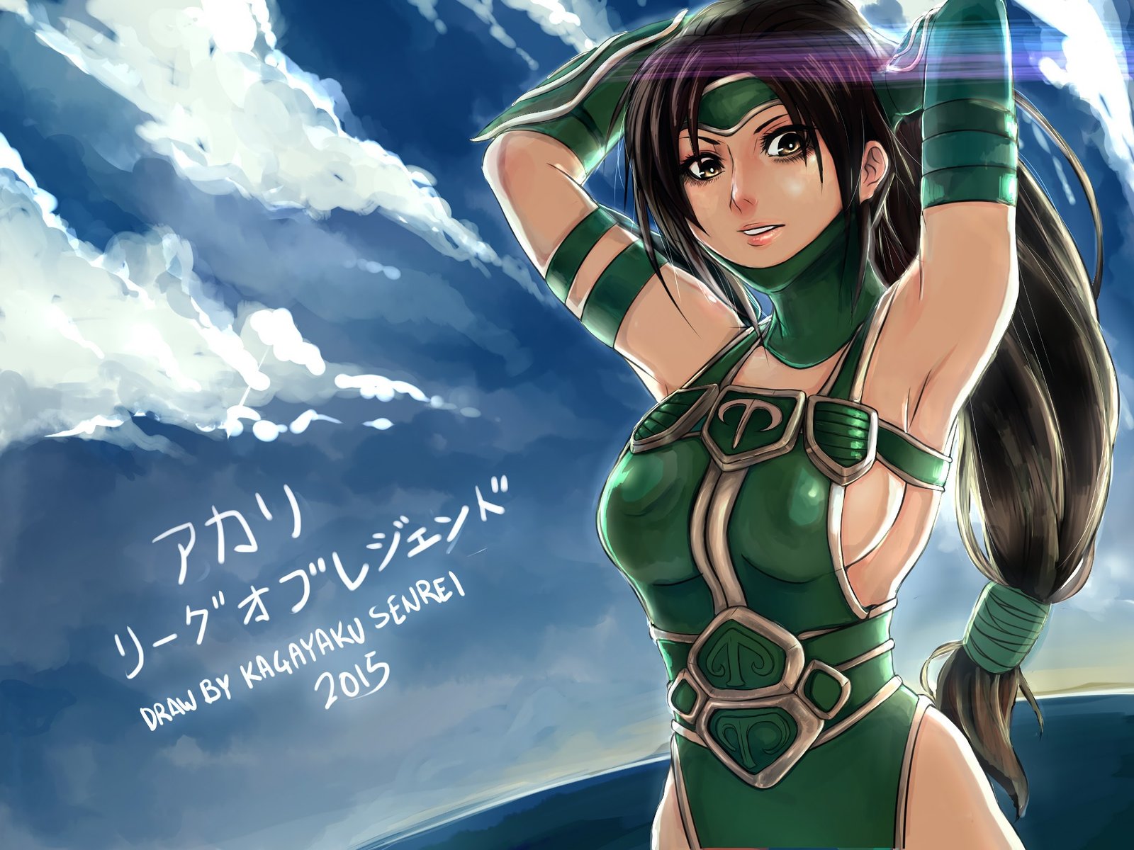 Akali by せんれい ・ かがやく HD Wallpaper Background Fan Art Artwork League of Legends lol