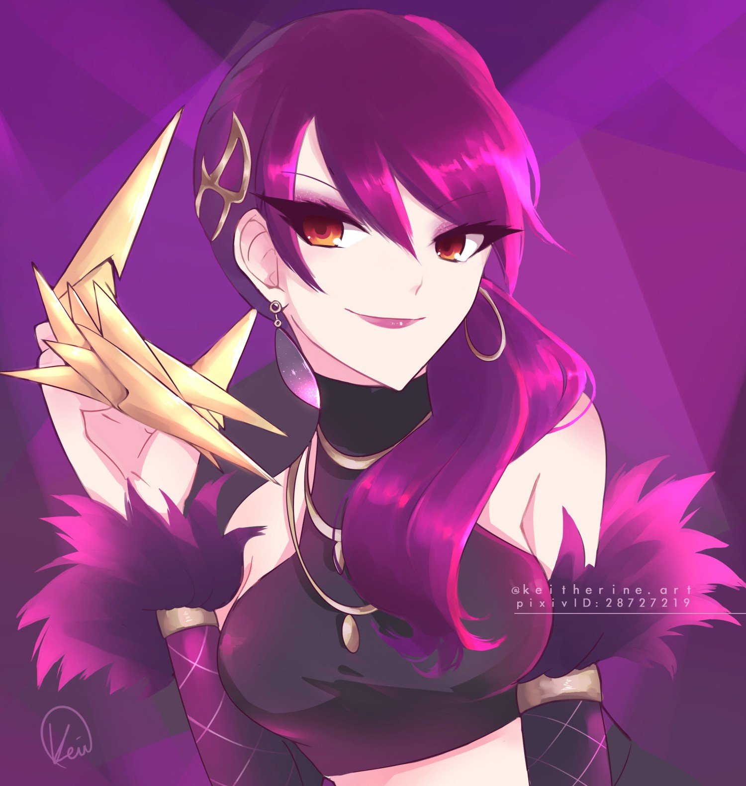 K/DA Evelynn by Keitherine HD Wallpaper Background Fan Art Artwork League of Legends lol
