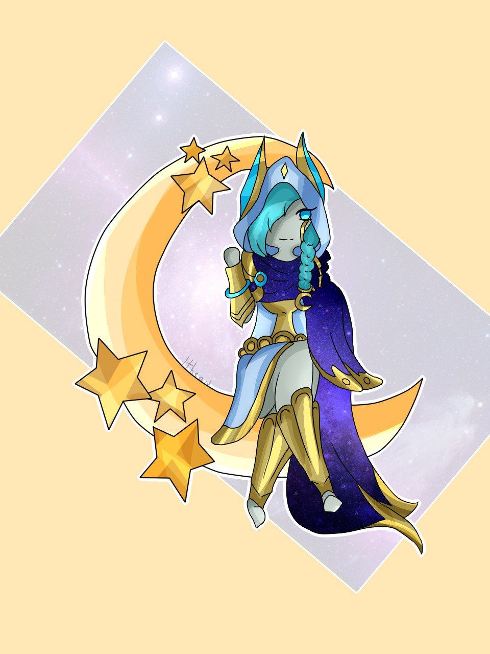 Chibi Cosmic Dusk Xayah by itheaart HD Wallpaper Fan Art Artwork League of Legends lol