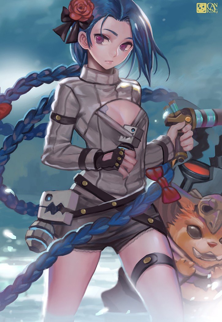 Jinx & Gnar by 空罐王 HD Wallpaper Fan Art Artwork League of Legends lol