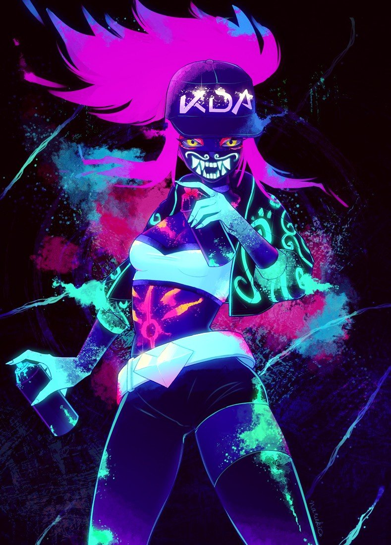 K/DA Akali by 水野魚月 HD Wallpaper Background Fan Art Artwork League of Legends lol