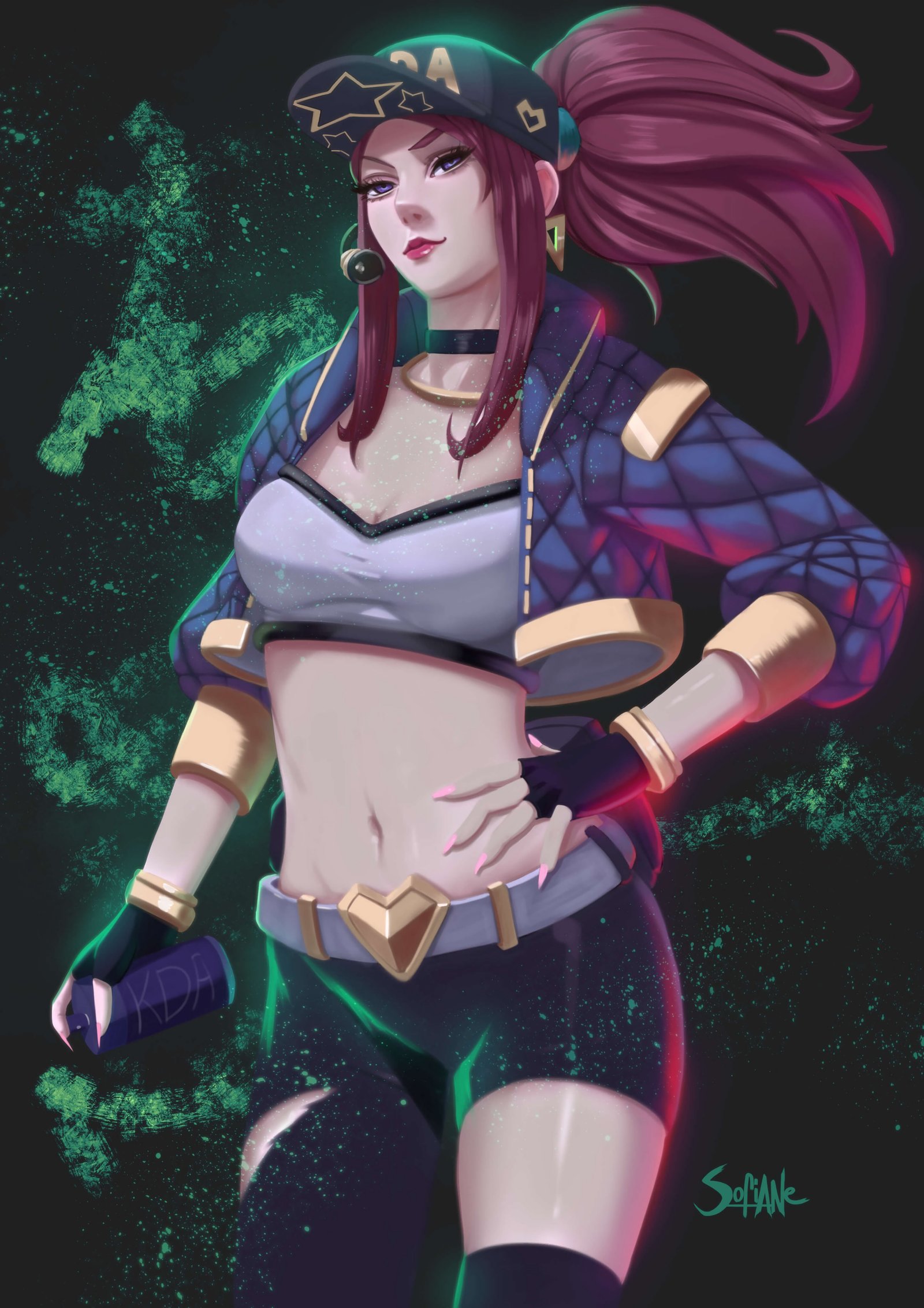 K/DA Akali by sofianeboukheit HD 4k Wallpaper Background Fan Art Artwork League of Legends lol