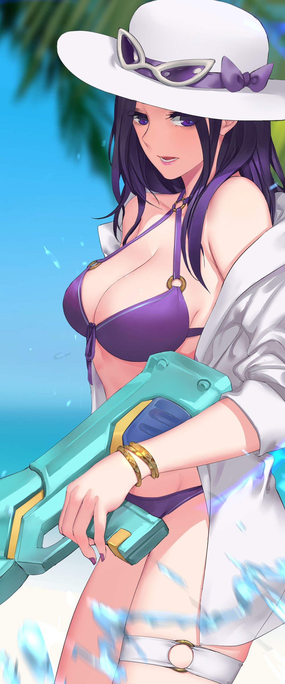 Pool Party Caitlyn by Pd HD Wallpaper Background Fan Art Artwork League of Legends lol
