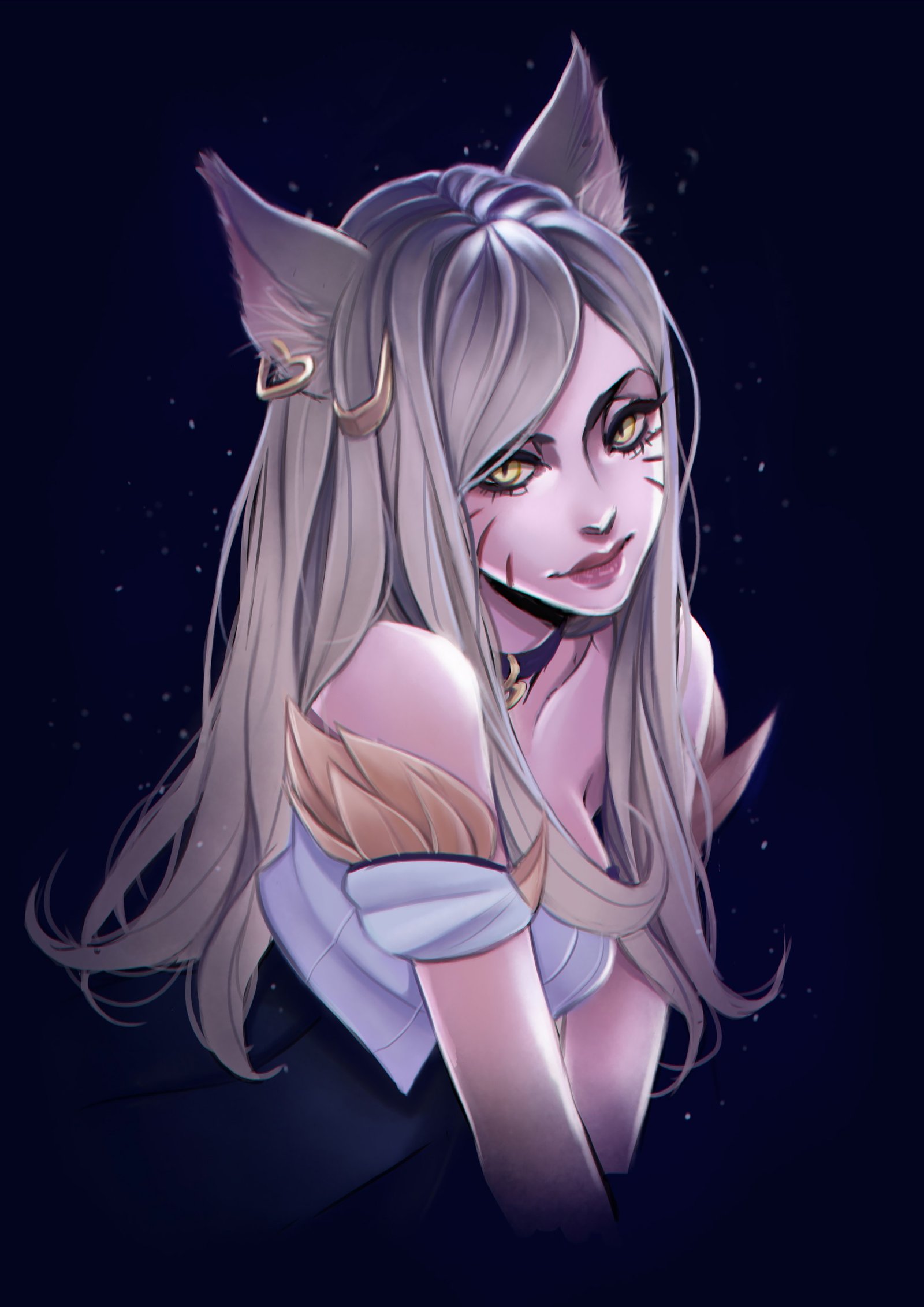 K/DA Ahri by RAQUEL ARELLANO HD Wallpaper Background Fan Art Artwork League of Legends lol