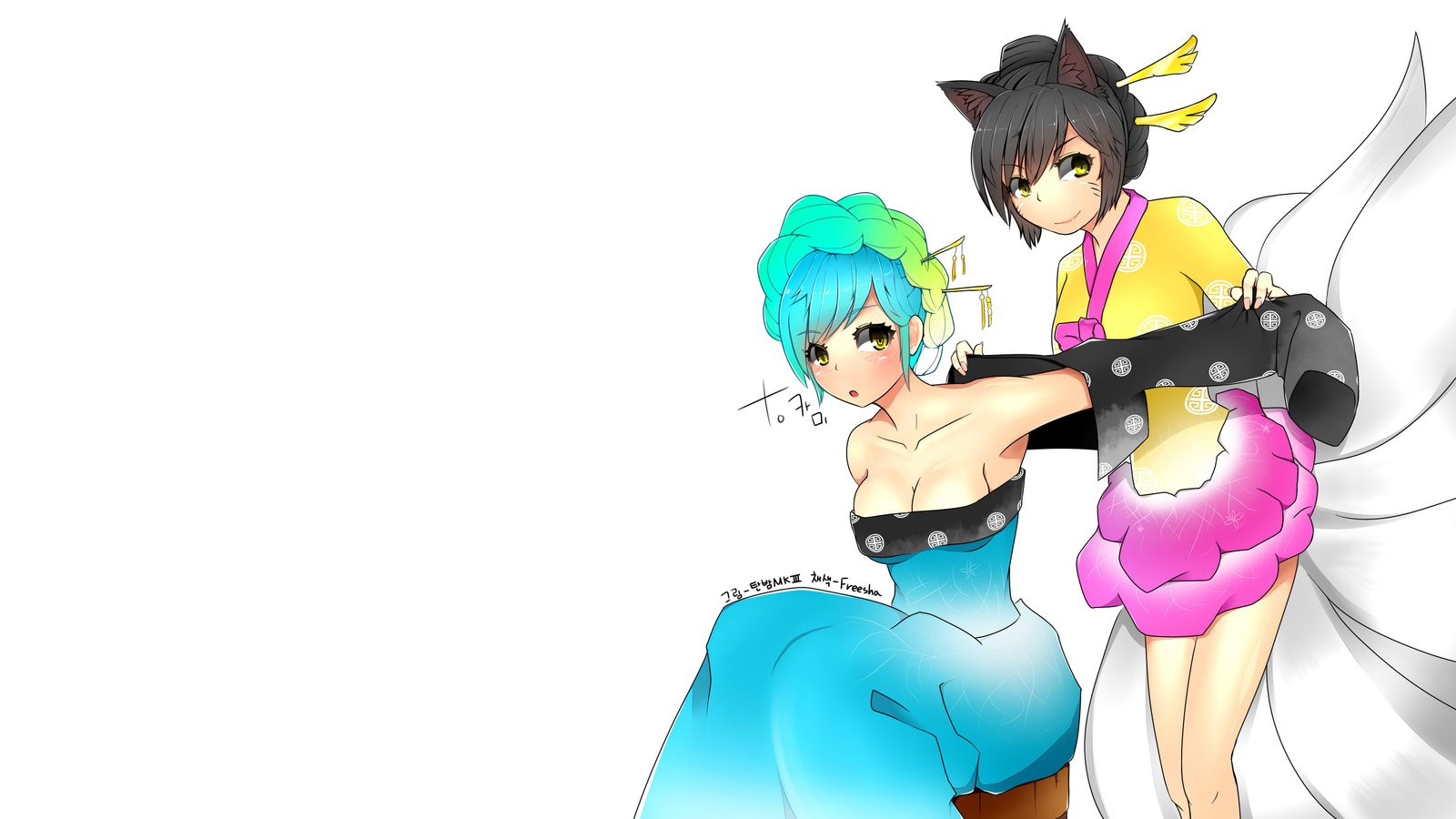 Sona & Ahri by freesha@k HD 4k Wallpaper Fan Art Artwork League of Legends lol (2)
