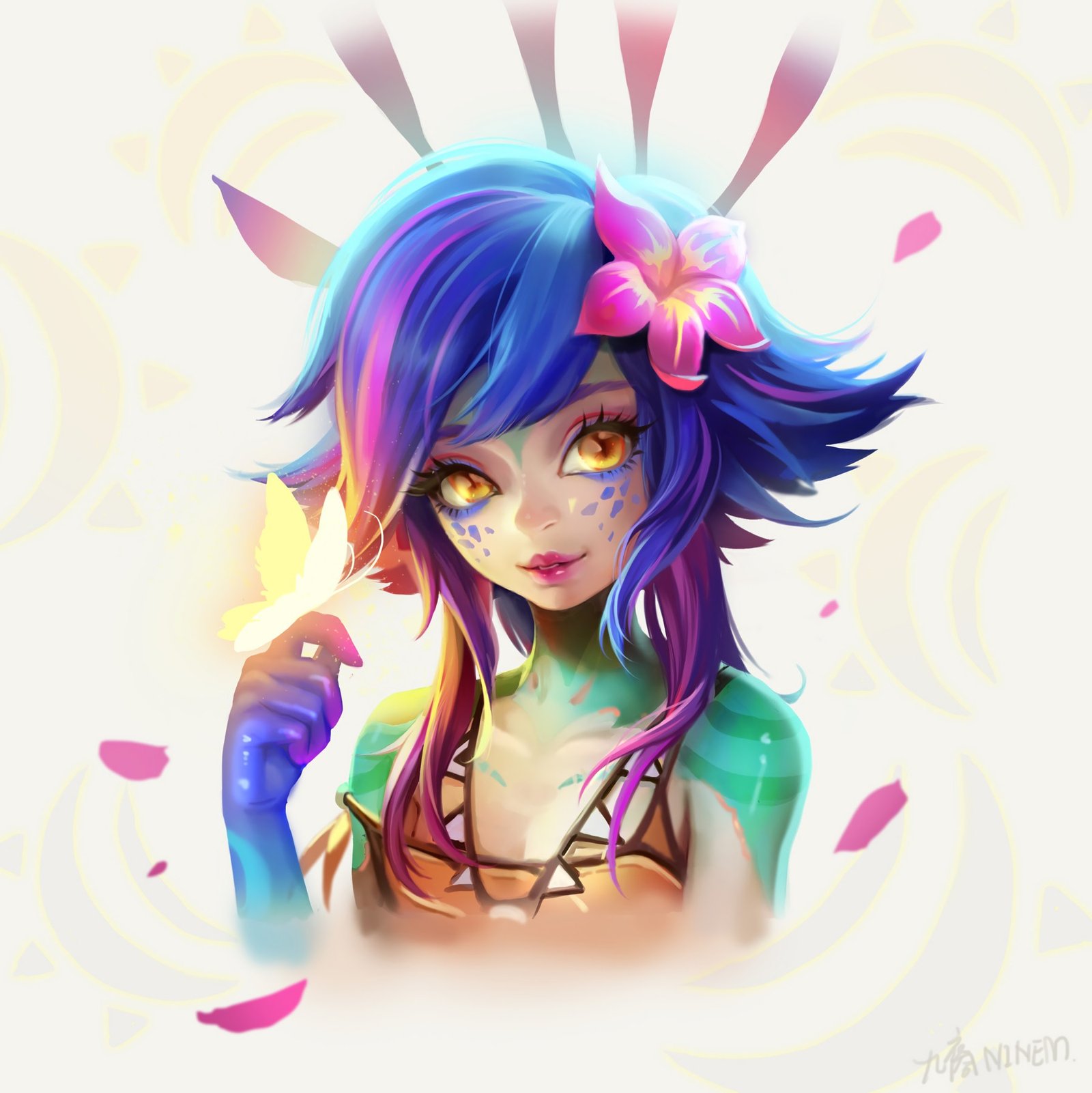 Neeko by Nine M HD Wallpaper Background Fan Art Artwork League of Legends lol