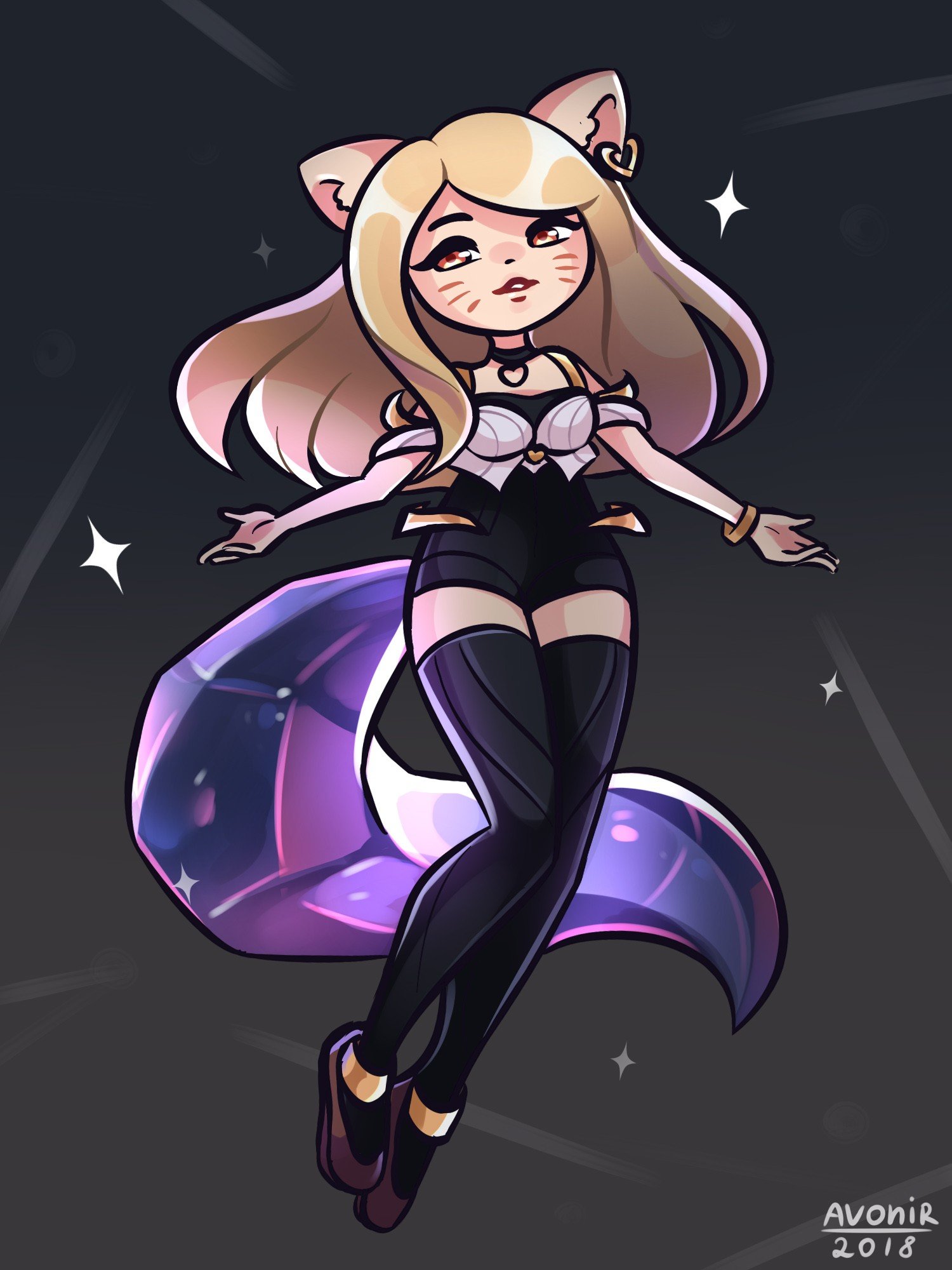 K/DA Ahri by Avonir HD Wallpaper Background Fan Art Artwork League of Legends lol