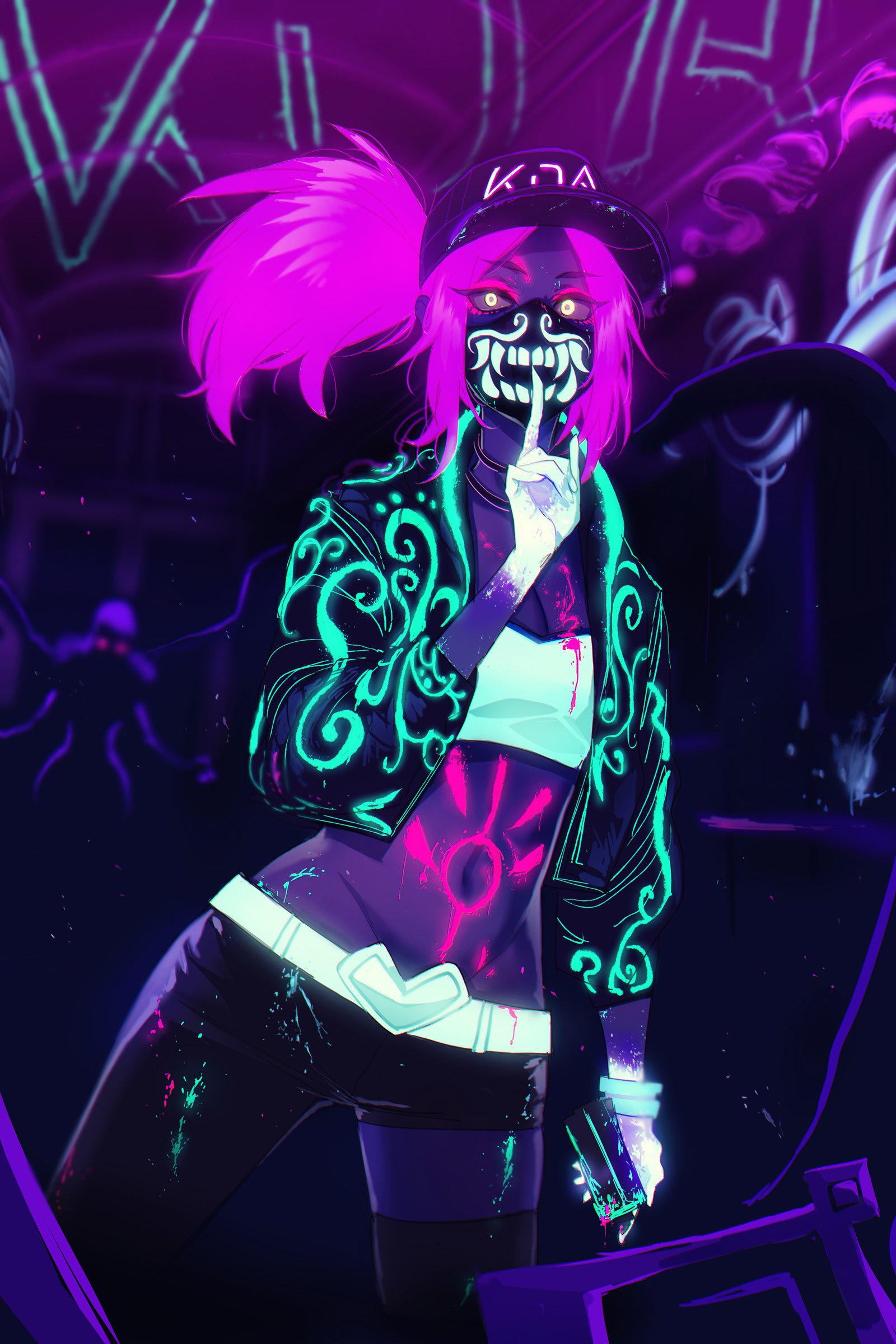 K/DA Akali by ratatatat74 HD 4k 6k Wallpaper Background Fan Art Artwork League of Legends lol