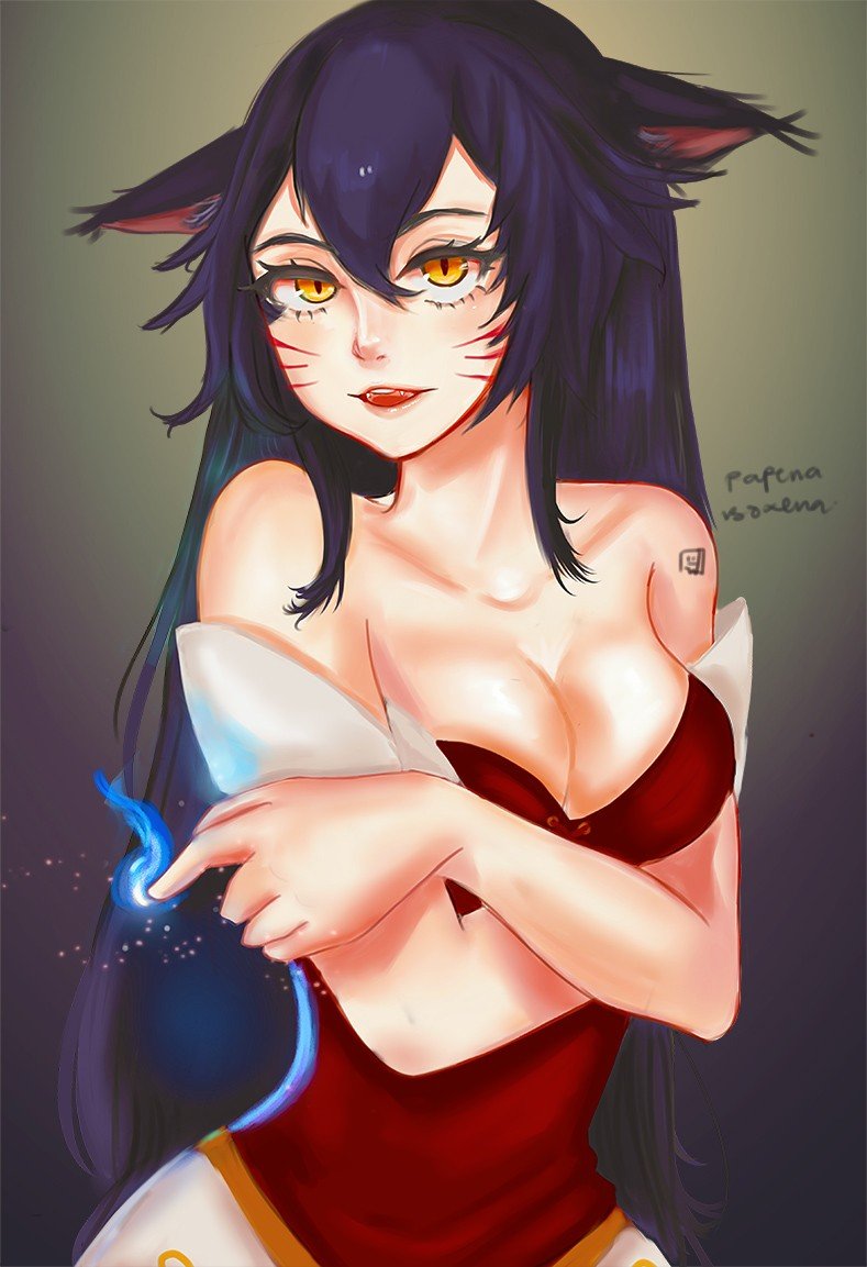 Ahri by Paperia18 HD Wallpaper Background Fan Art Artwork League of Legends lol