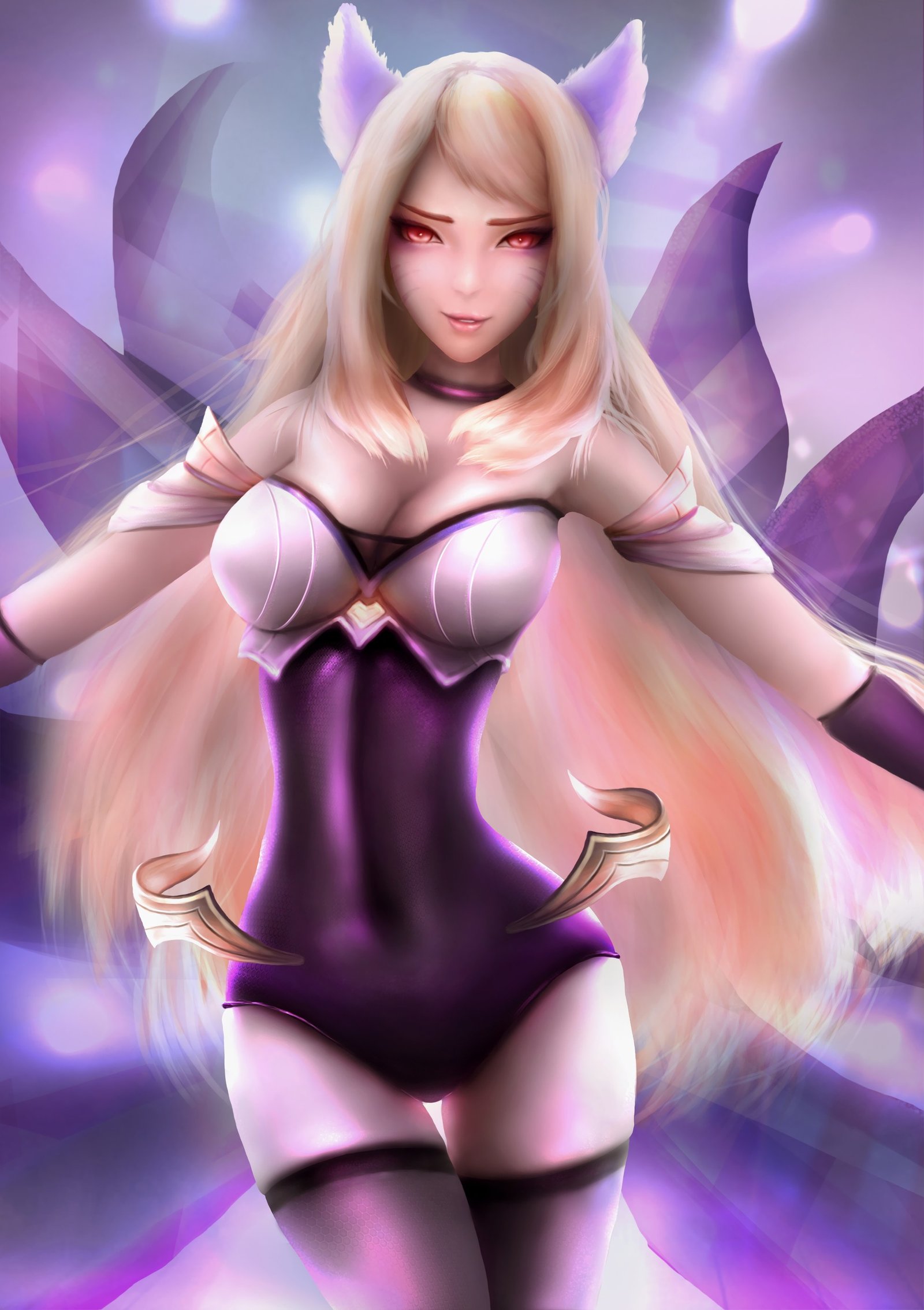 K/DA Ahri by SAMA ZX HD Wallpaper Background Fan Art Artwork League of Legends lol