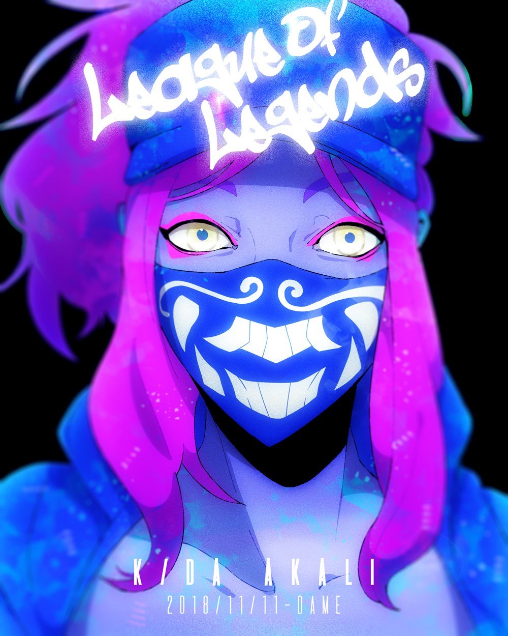 K/DA Akali by dame HD Wallpaper Background Fan Art Artwork League of Legends lol