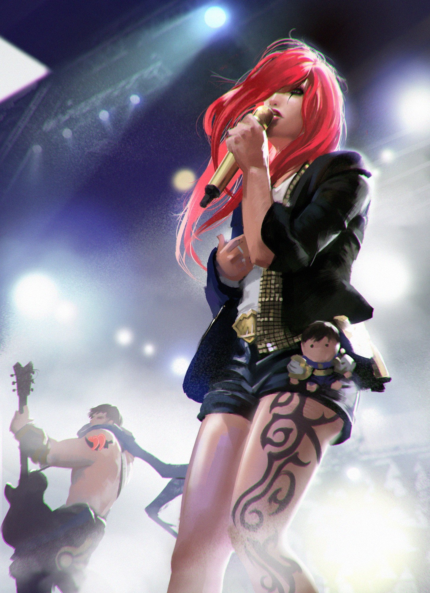 Pentakill Katarina & Garen (Rockstar) by zippo514 HD Wallpaper Fan Art Artwork League of Legends lol