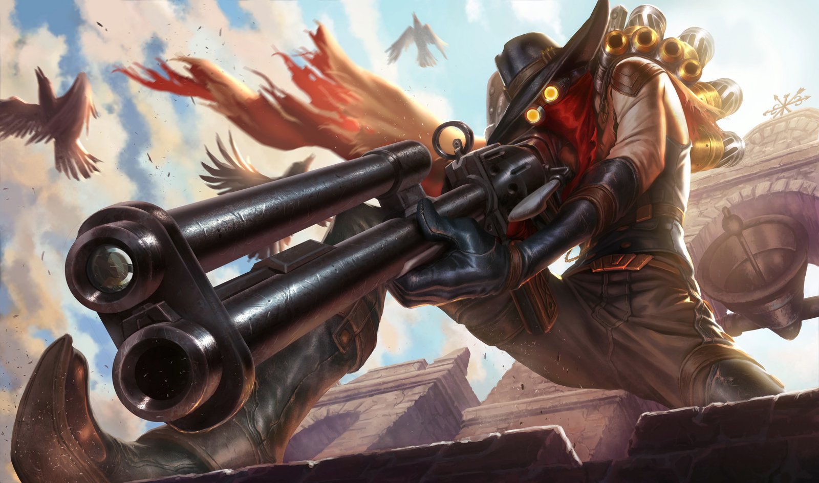 High Noon Jhin Splash Art HD 4k Wallpaper Background Official Art Artwork League of Legends lol