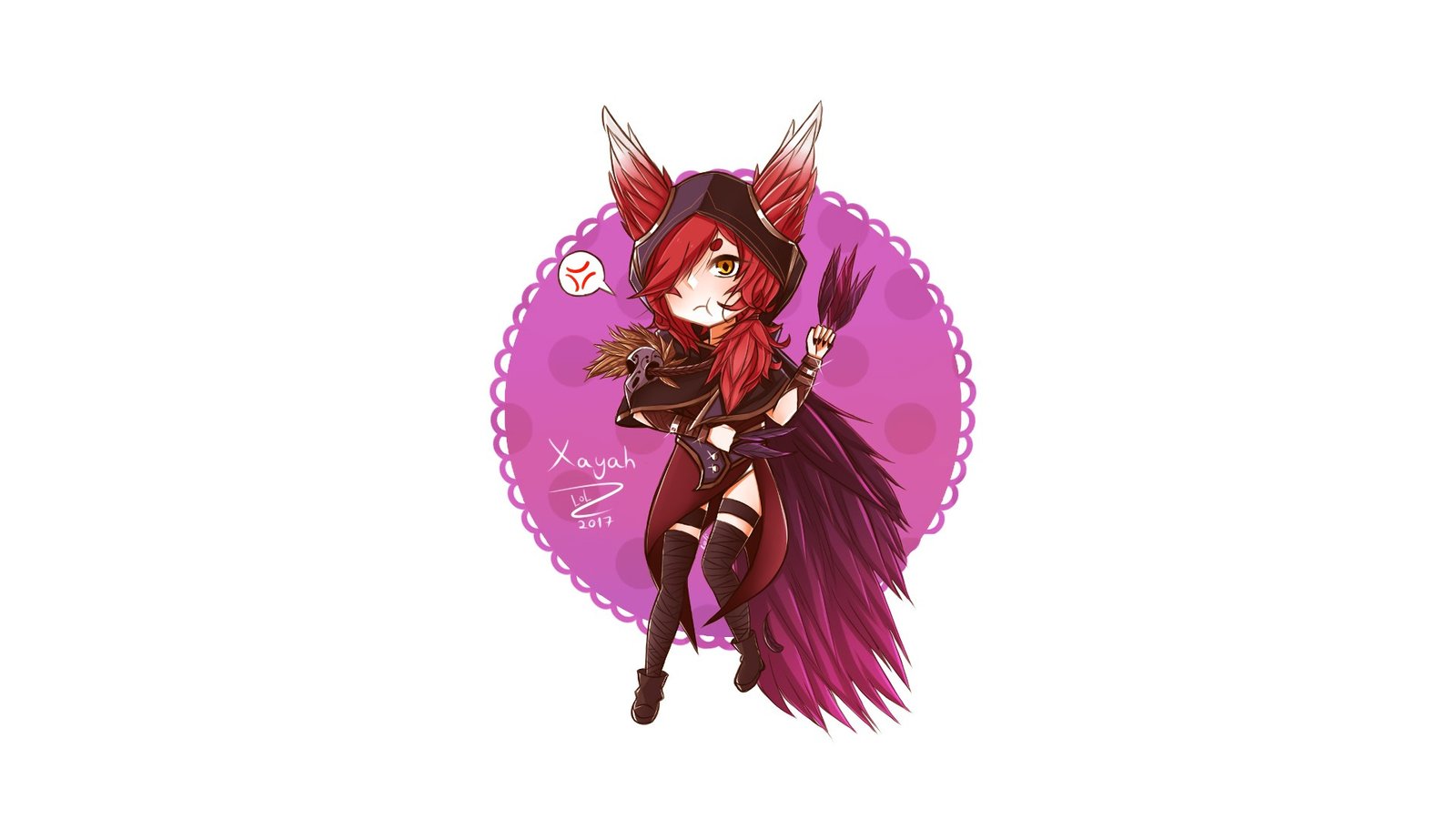 Chibi Xayah by MrsLoliBunny HD Wallpaper Fan Art Artwork League of Legends lol