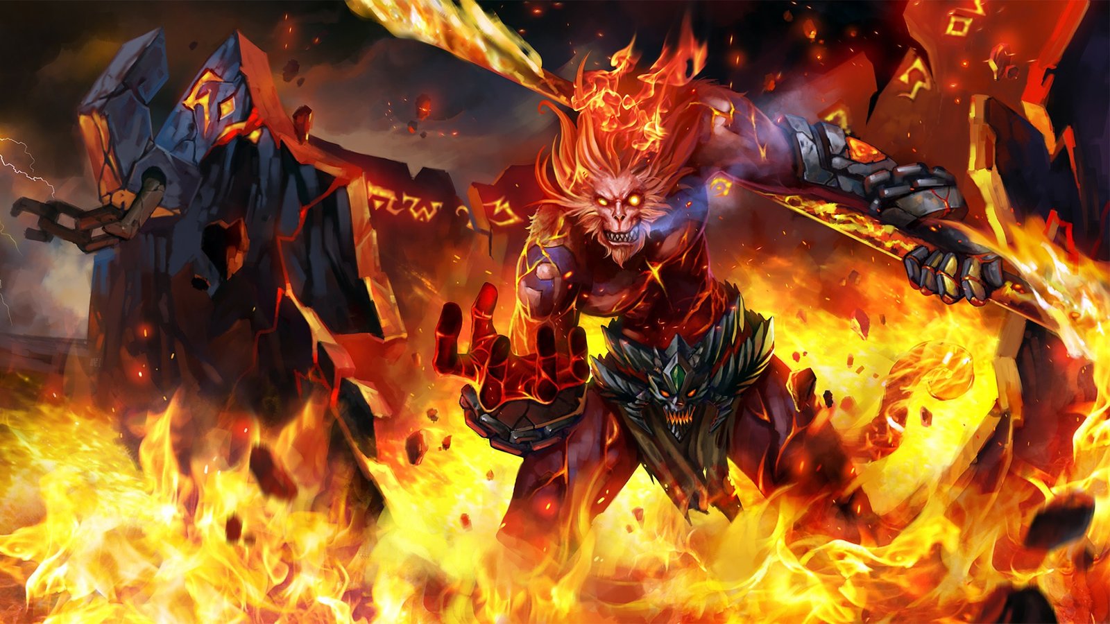 Volcanic Wukong Splash Art League of Legends Artwork Wallpaper lol