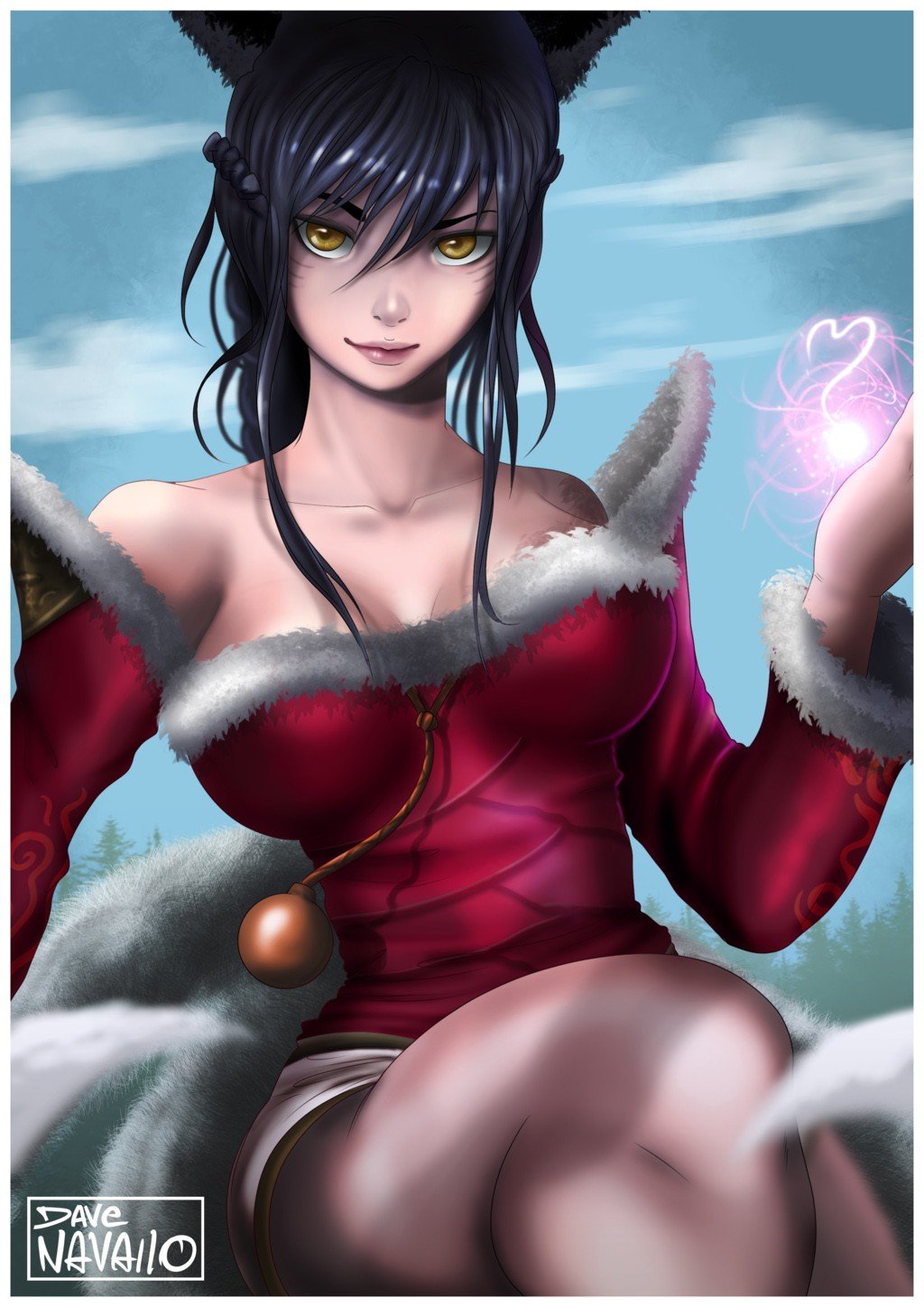 Ahri by Dave-Navarro HD Wallpaper Background Fan Art Artwork League of Legends lol