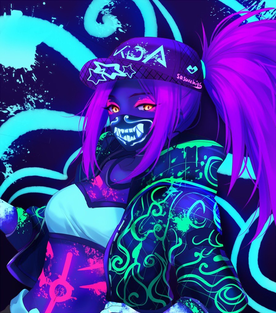 K/DA Akali by sasucchi95 HD Wallpaper Background Fan Art Artwork League of Legends lol