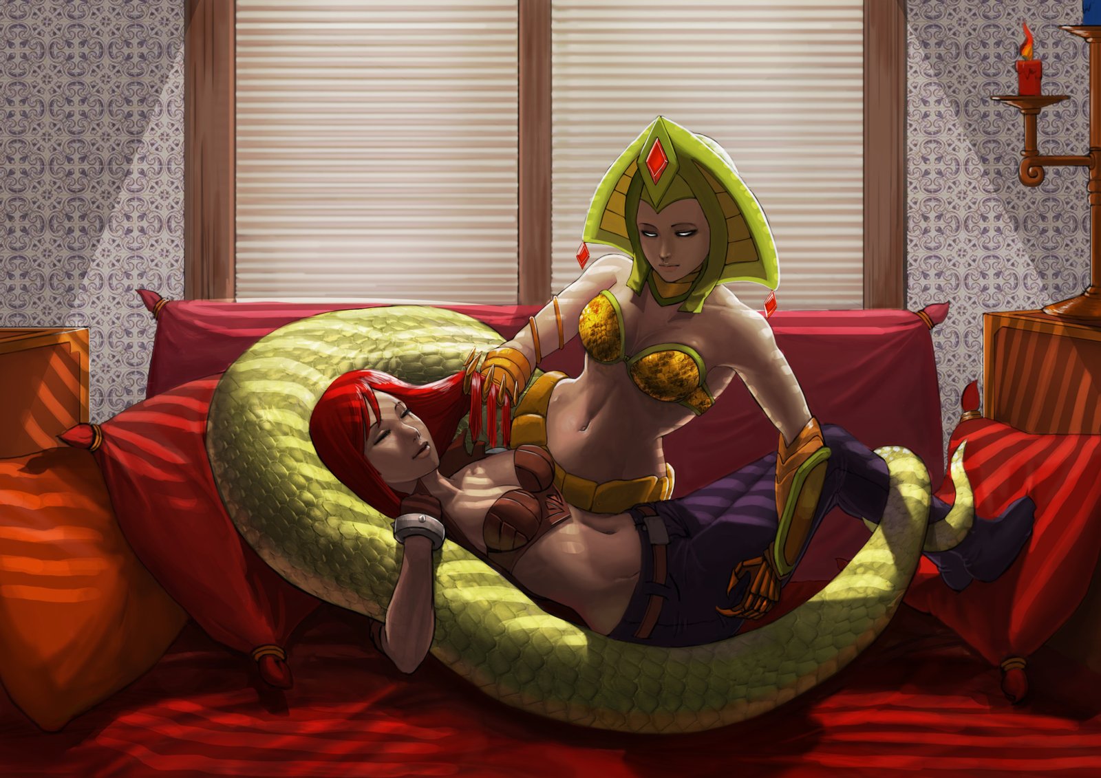 Cassiopeia & Katarina by assassinASM HD Wallpaper Fan Art Artwork League of Legends lol