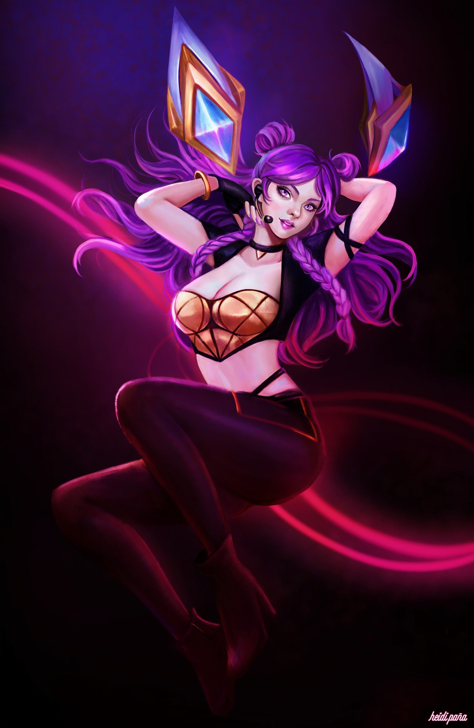 K/DA Kai'Sa by Heidi Paña HD Wallpaper Background Fan Art Artwork League of Legends lol
