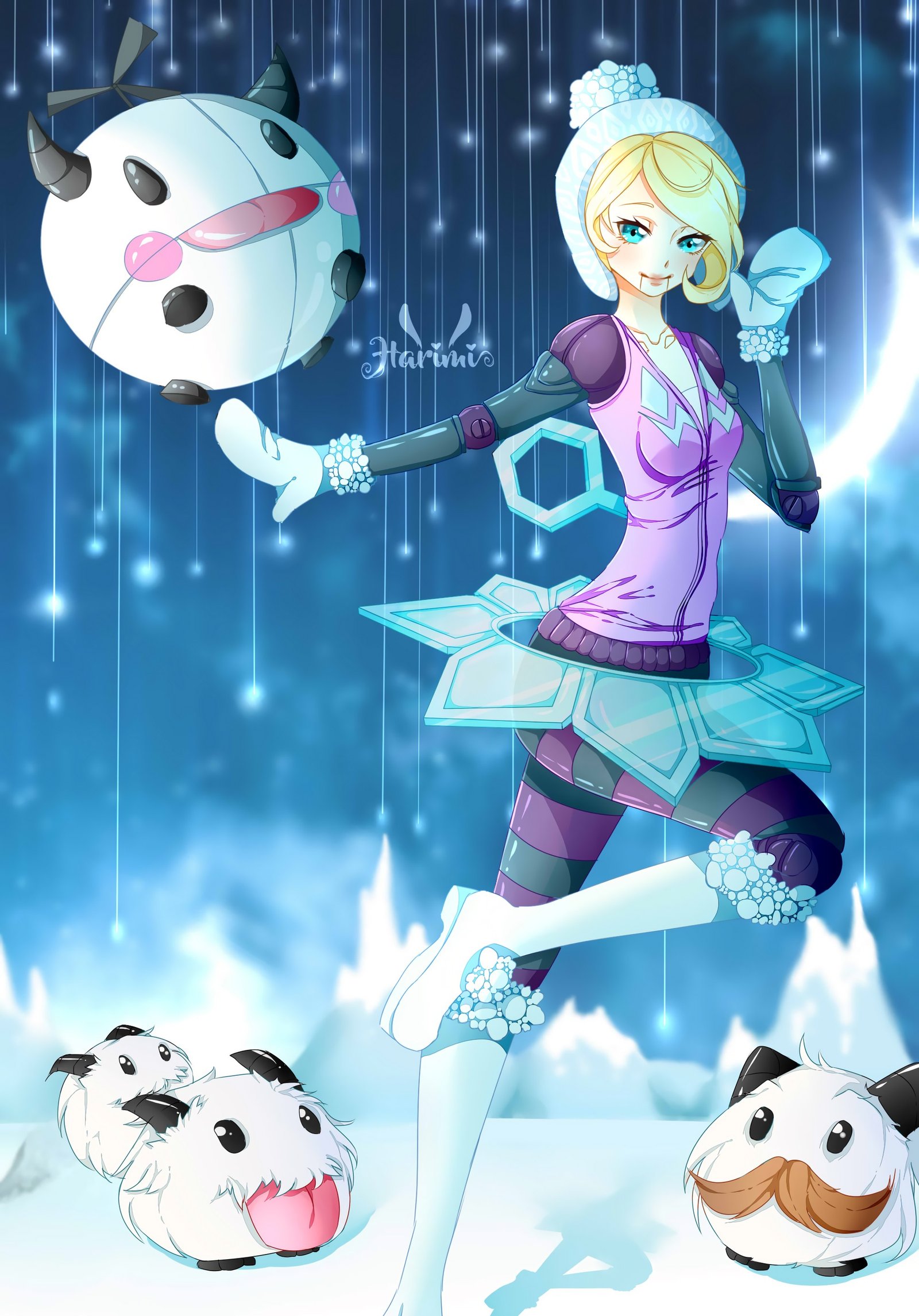 Winter Wonder Orianna & Poro by Harimii HD Wallpaper Fan Artwork League of Legends lol