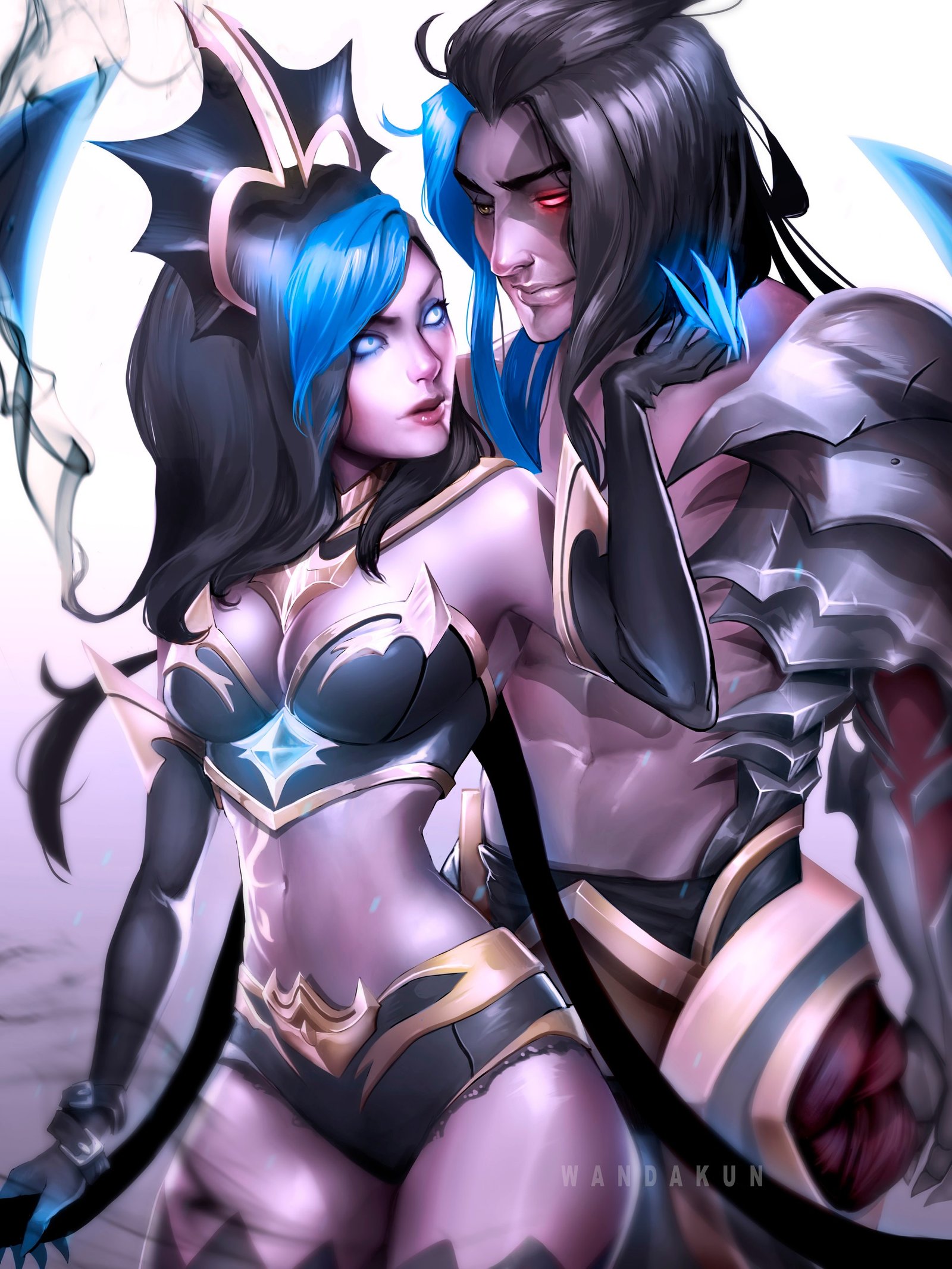 Shadow Evelynn Rework & Kayn by wandakun HD Wallpaper Background Fan Art Artwork League of Legends lol (2)