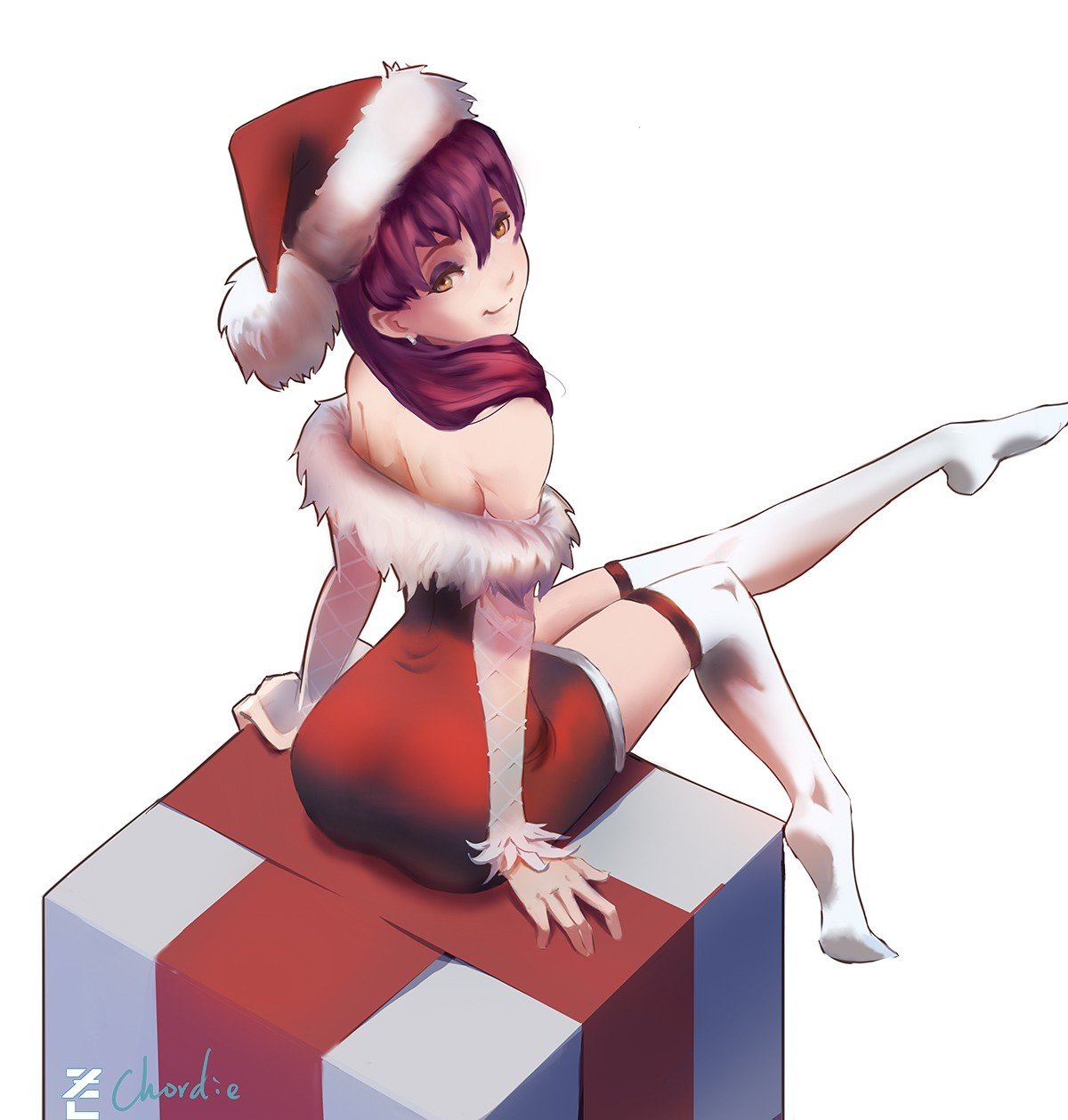 Christmas Evelynn by Chordie HD Wallpaper Background Fan Art Artwork League of Legends lol