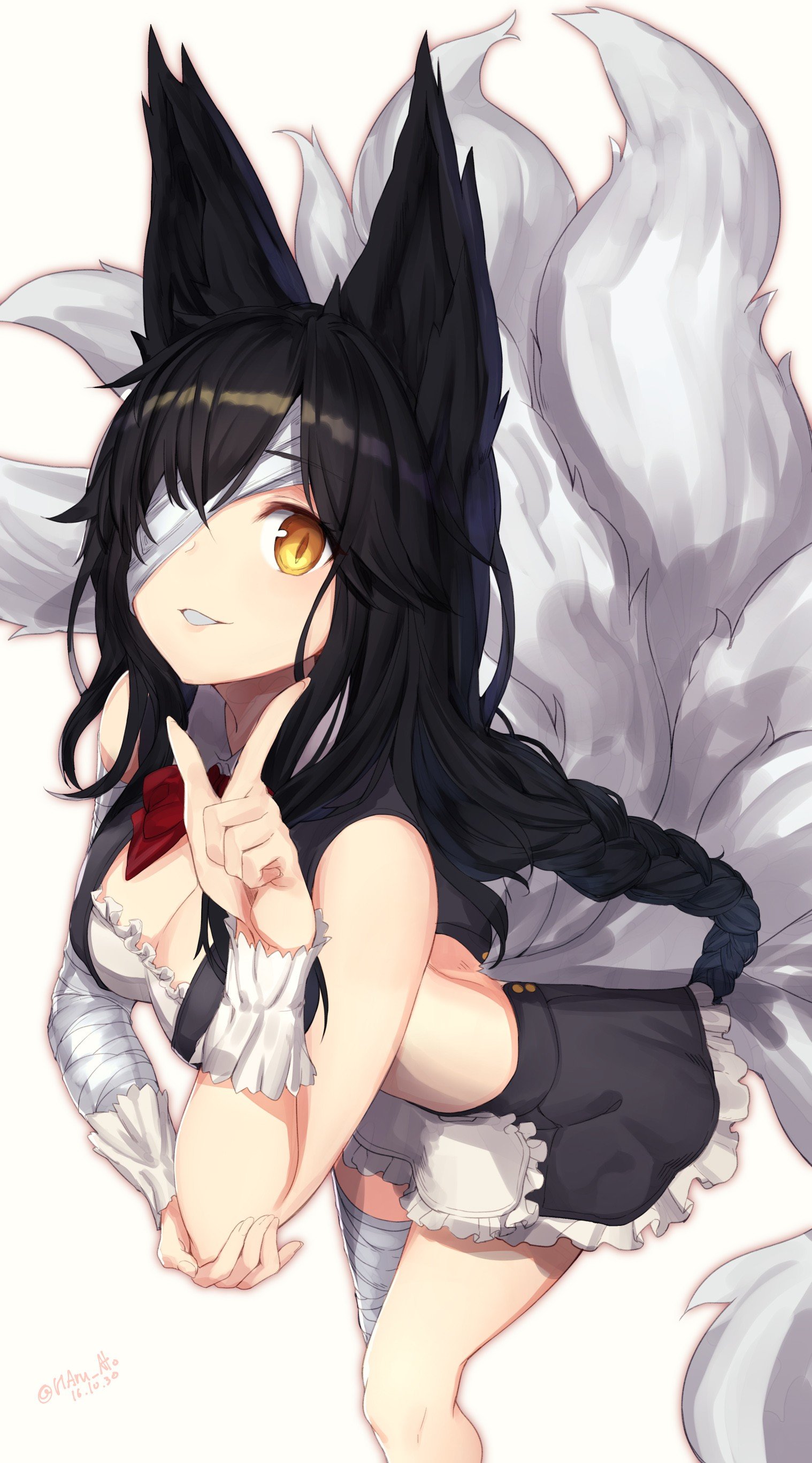 French Maid Ahri by HARUATO (3) League of Legends Artwork Wallpaper lol Fan Art
