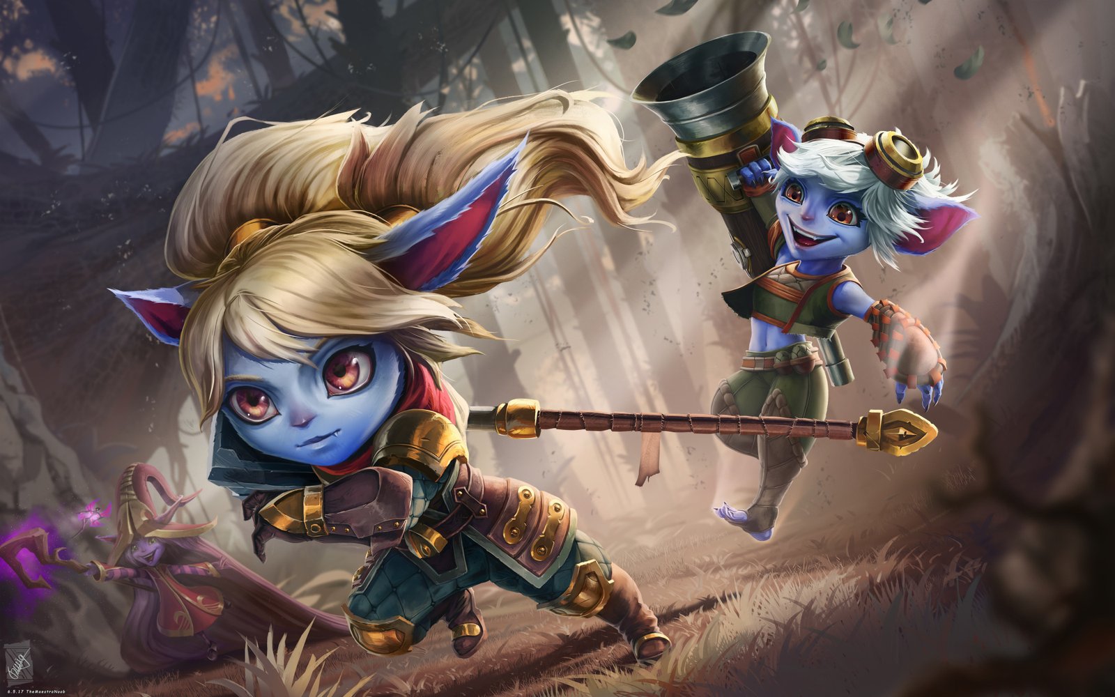 Poppy, Tristana & Lulu by TheMaestroNoob HD Wallpaper Fan Art Artwork League of Legends lol