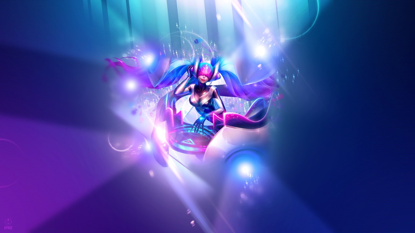 DJ Sona Ethereal by Aynoe HD Wallpaper Fan Art Artwork League of Legends lol