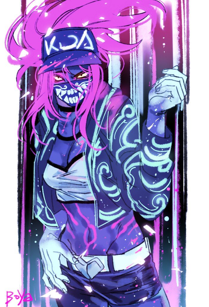K/DA Akali by たけ[4B] HD Wallpaper Background Fan Art Artwork League of Legends lol