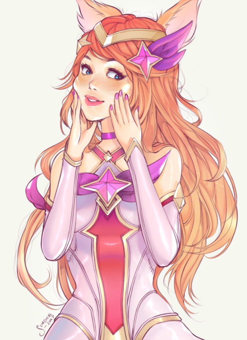 Star Guardian Ahri by simoneferriero (2) HD Wallpaper Background Fan Art Artwork League of Legends lol