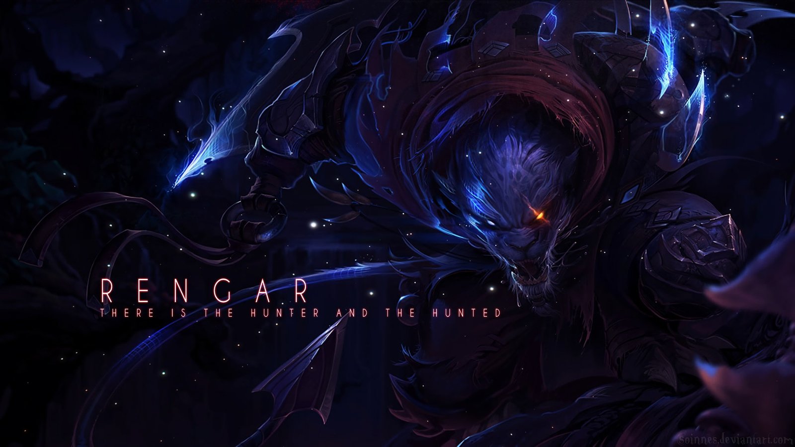 Night Hunter Rengar by Soinnes (2) HD Wallpaper Fan Artwork League of Legends lol