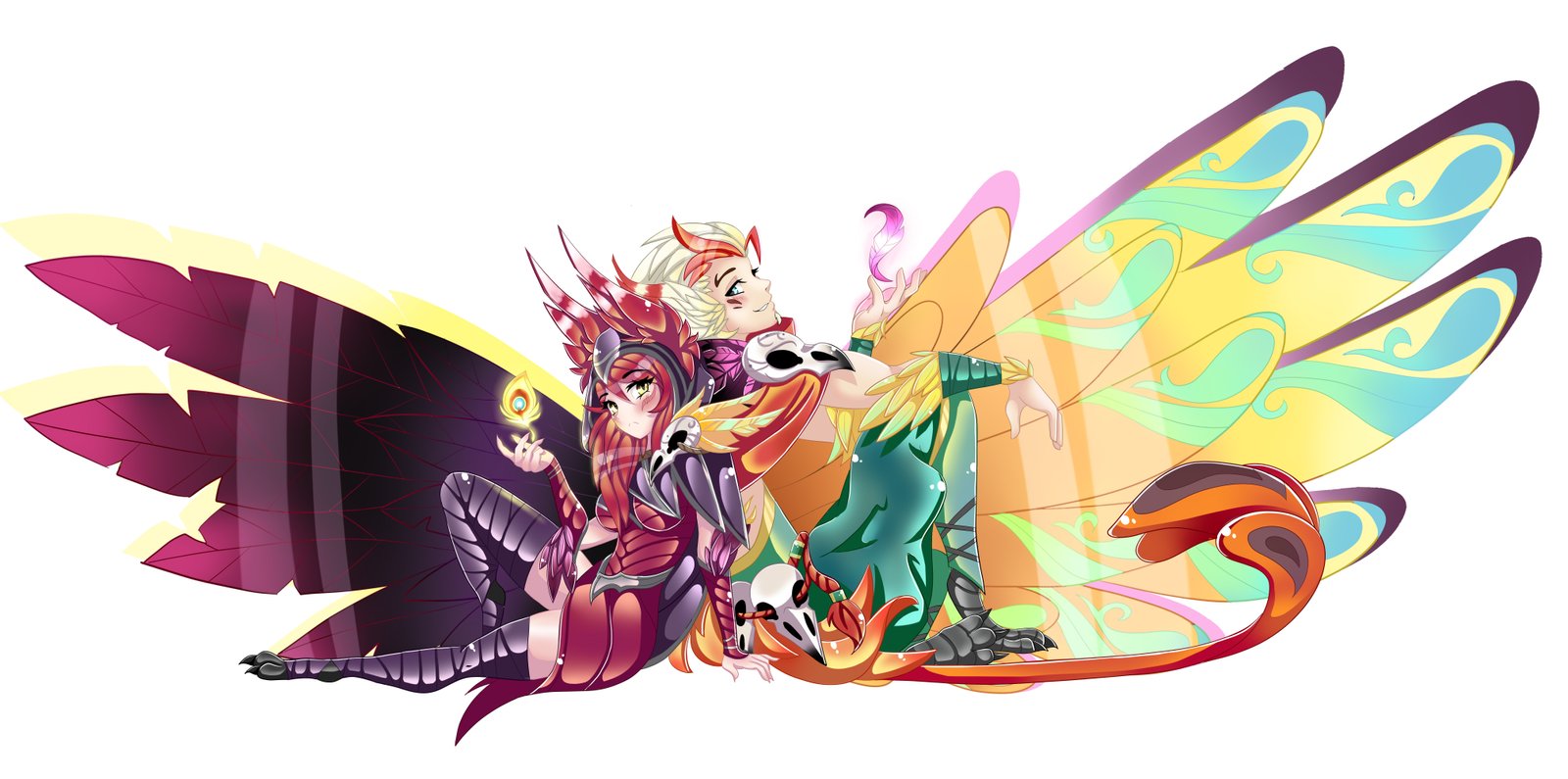 Xayah & Rakan by Imako-chan HD Wallpaper Background Fan Art Artwork League of Legends lol Thumbnail
