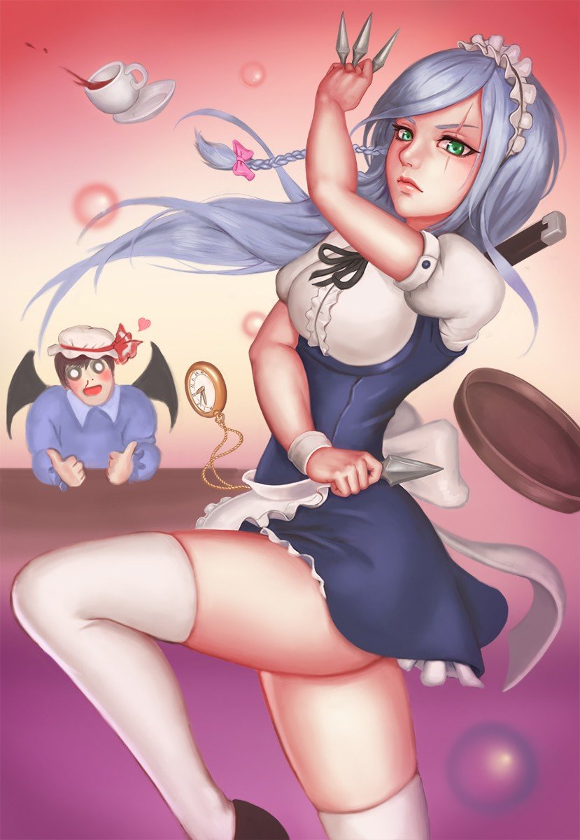 French Maid Katarina by ElisKalti HD Wallpaper Fan Art Artwork League of Legends lol