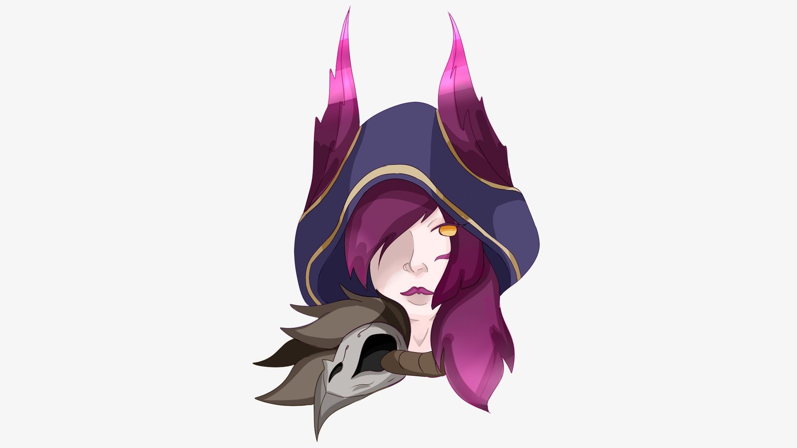 Xayah Portrait by itheaart HD Wallpaper Fan Art Artwork League of Legends lol