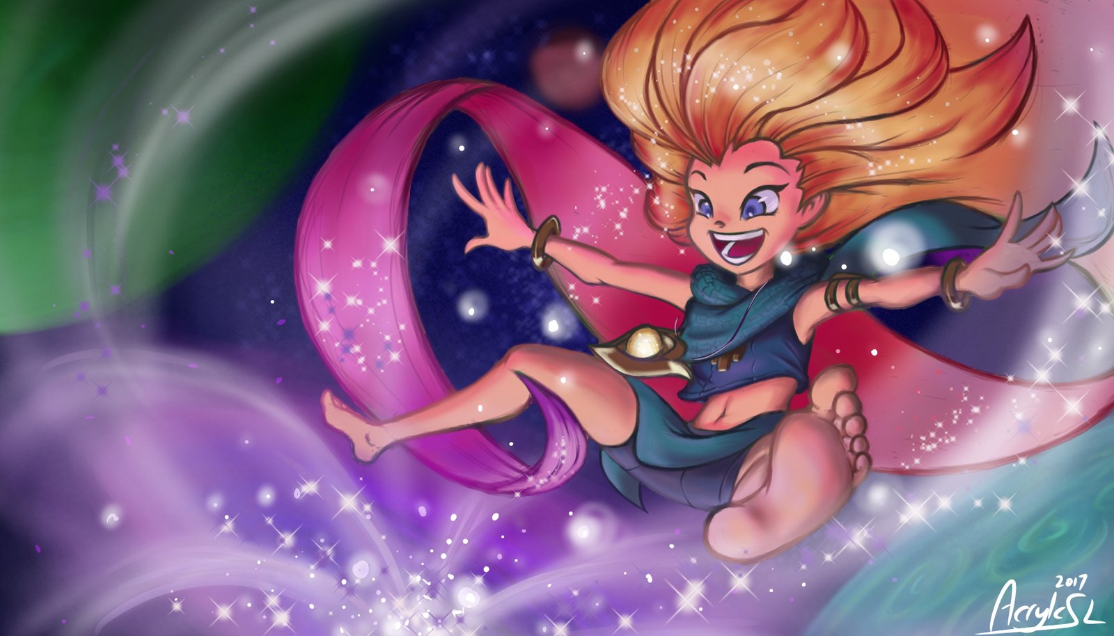 Zoe by AcrylicSL HD Wallpaper Background Fan Art Artwork League of Legends lol