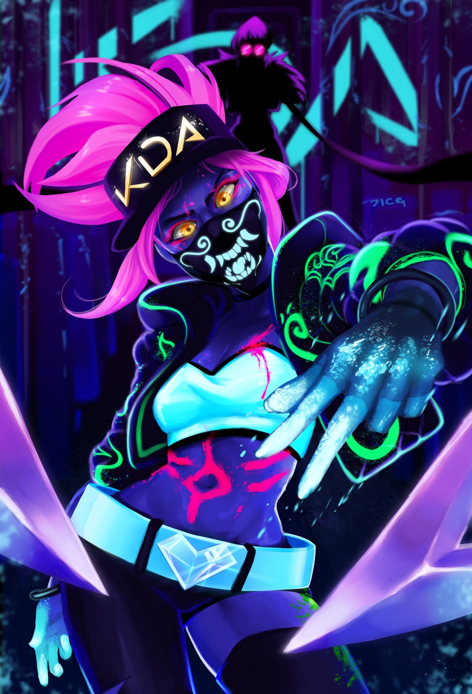 K/DA Akali by Natalie F HD Wallpaper Background Fan Art Artwork League of Legends lol