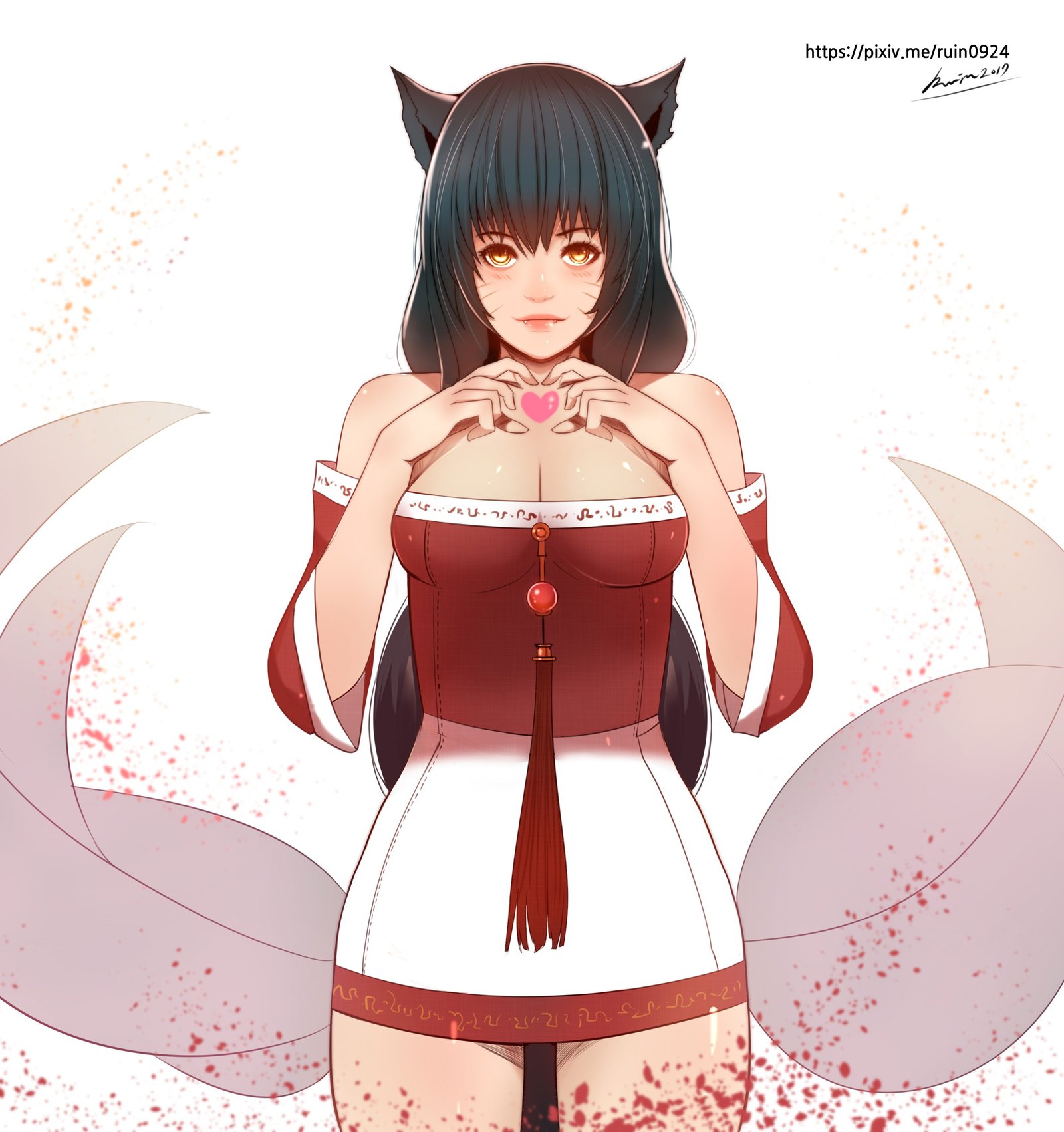 Ahri by Rude Ruin (3) HD Wallpaper Background Fan Art Artwork League of Legends lol